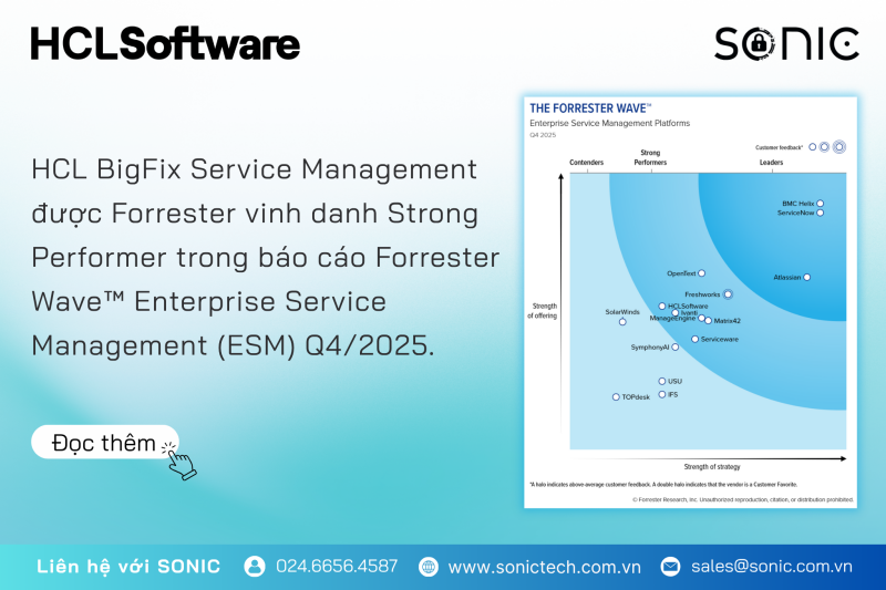  HCL BigFix Service Management được Forrester xếp hạng Strong Performer